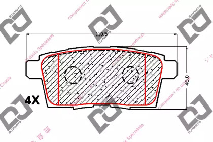 Комплект тормозных колодок DJ PARTS BP1712